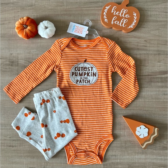 Just One You By Carter'S Other - Just One You By Carter’s | Unisex Baby Pumpkin Outfit - Set of 2